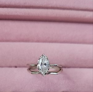 Vintage diamond wedding set 14k